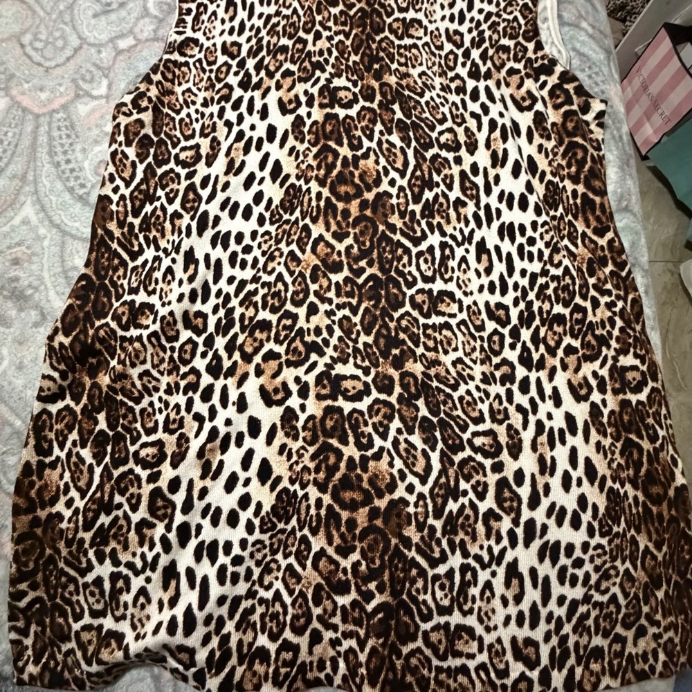 White House Black Market Animal Print Top